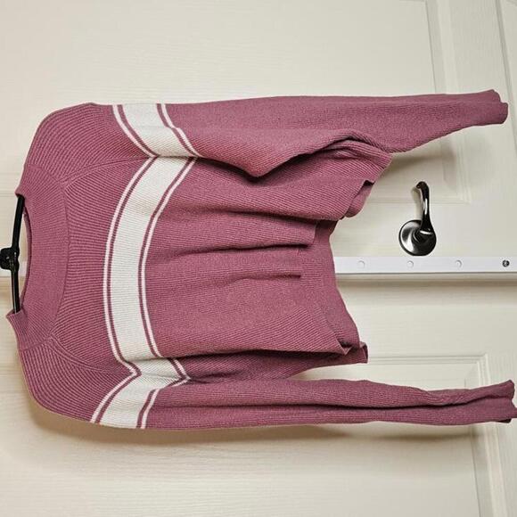 LA Hearts Women's Cropped Sweater with Stripes - Picture 1 of 5